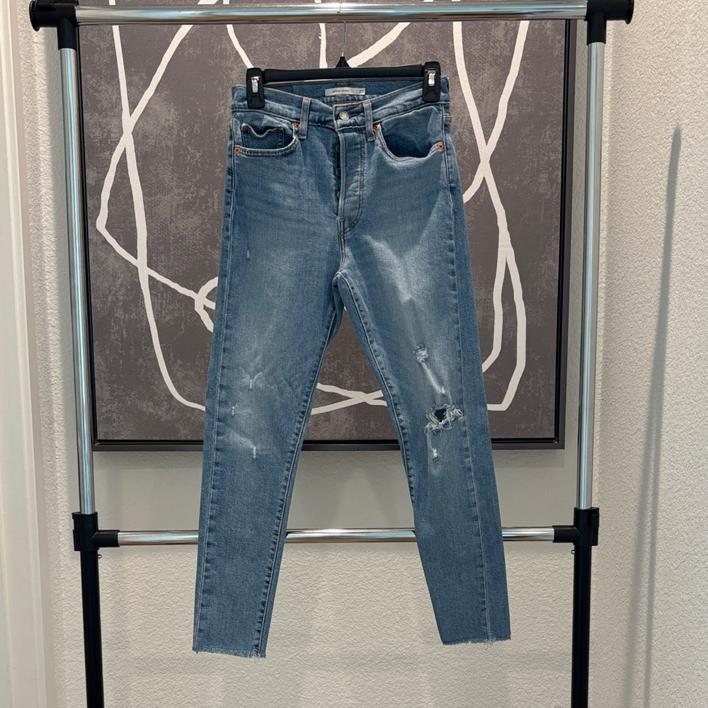 Levi's Light Blue Distressed Ankle Jeans